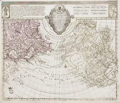Tabula Geographica partis septentrionalis Maris Pacifici - North Pacific Ocean / America / Russia / Amerika /