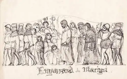 Enguerand de Maligni - Enguerrand de Marigny (1260-1305) / Wandgemälde Entwurf / Sketch for wall painting