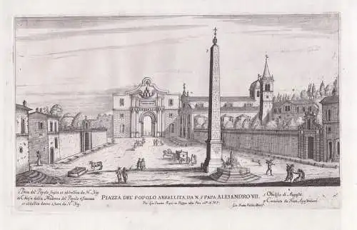 Piazza del Popolo abbellita da N. S. Papa Alesandro VII - Roma Rom Rome / Piazza del Popolo