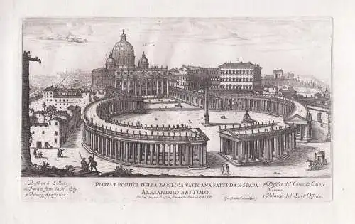 Piazza e portici della Basilica Vaticana fatti da N. S. Papa Alesandro Settimo - Roma Rom Rome / Basilica Papa