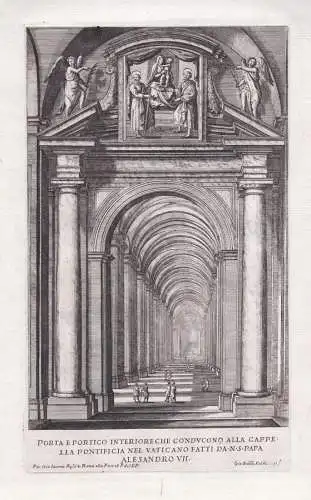Porta e portico interiore che conducono alla cappella pontificia nel Vaticano... - Roma Rom Rome / Basilica Pa