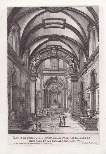 Veduta di dentro di S. Maria della Pace restaurata et adornata da N. S. Papa Alesandro VII. - Roma Rom Rome /