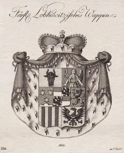 Fürstl. Lobkowitzisches Wappen - Lobkowitz Lobkowicz Lobkovic Böhmen Tschechien Czech Wappen Adel coat of ar