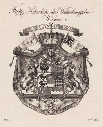 Fürstl. Hohenlohe und Waldenburgisches Wappen - Hohenlohe-Waldenburg Wappen Adel coat of arms heraldry Herald