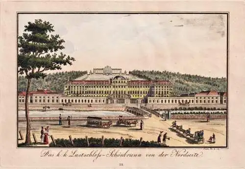 Das k. k. Lustschloss-Schnönbrunn von der Nordseite - Wien Vienna Schloss Schönbrunn / Österreich Austria