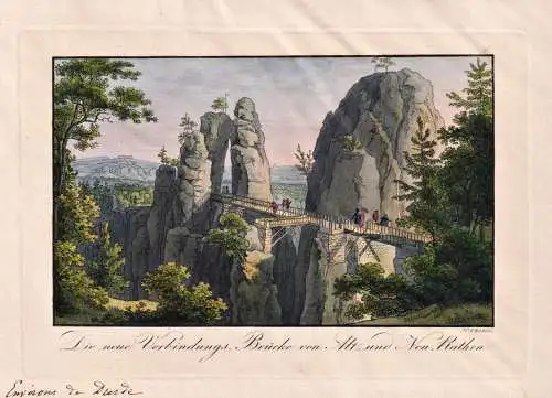 Die neue Verbindungs-Brücke von Alt- und Neu-Rathen - Basteibrücke Felsenburg Neurathen Elbsandsteingebirge