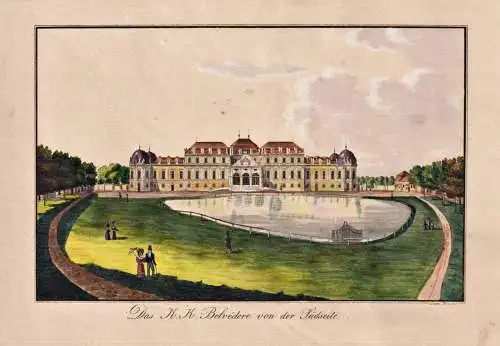 Die K. K. Belvedere von der Südseite - Wien Vienna Schloss Belvedere / Österreich Austria
