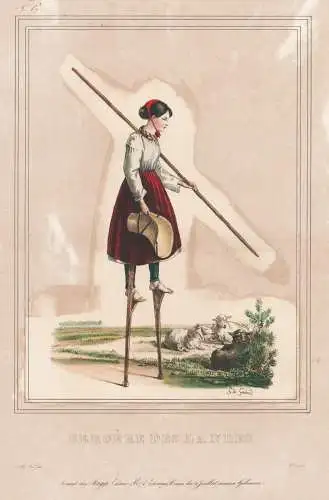 Bergere des Landes - Departement Landes Dax Nouvelle-Aquitaine Schäfer shepherd / France Frankreich / costume