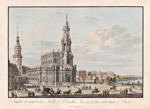 Ansicht der katholischen Kirche zu Dresden - Dresden Katholische Hofkirche / Sachsen