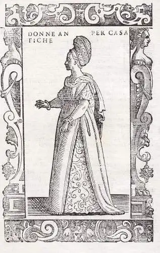 Donne antica per casa - Venetian woman Frau / Venezia Venice Venedig / costume costums Tracht Trachten costumi
