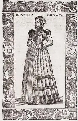 Donzella ornata - Meißen Sachsen / woman femme Frau / costume costums Tracht Trachten costumi costume