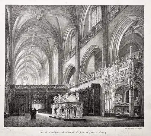 Vue de l'interieur du choeur de l'Eglise de Brou a Bourg - Bourg-en-Bresse Monastere royal de Brou Ain Auvergn