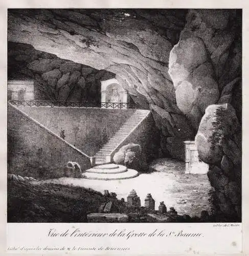Vue de l'interieur de la Grotte de la S.te Baume - Grotte de la Sainte-Baume Massig Var Provence / France Fran