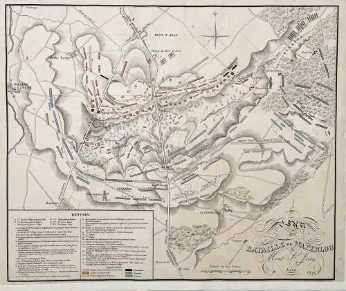 Plan de la Bataille de Waterloo ou Mont St. Jean - Waterloo Battle Napoleon 1815