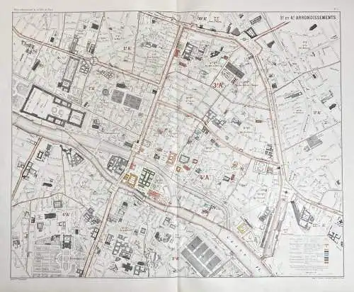 3.e et 4.e arrondissements - Paris Stadtplan City Plan / 3. + 4. Arrondissement