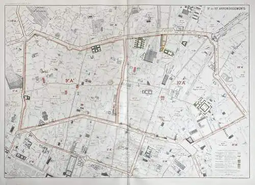 9.e et 10.e arrondissements - Paris Stadtplan City Plan / 9. + 10. Arrondissements