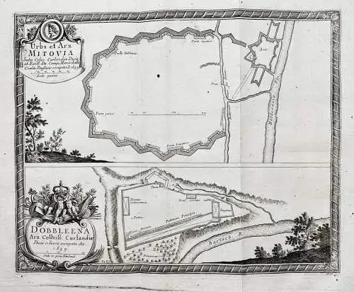 Urbs et Arx Mitovia / Dobbleena Arx Cellciß: Curlandiae - Jelgava / Mittau / Dobele / Latvia / Lettland