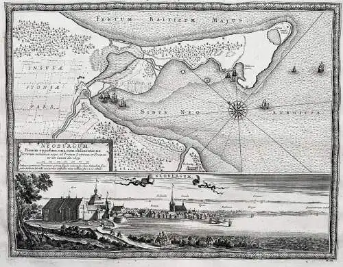 Neoburgum Fioniae oppidum, una cum delineatione / Neoburgum - Nyborg / Syddanmark / Danmark / Denmark / Dänem