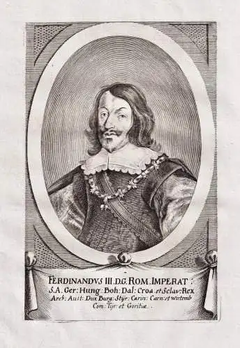 Ferdinandus III - Ferdinand III. HRR (1608-1657) Croatia Hungary Kroatien Ungarn Portrait