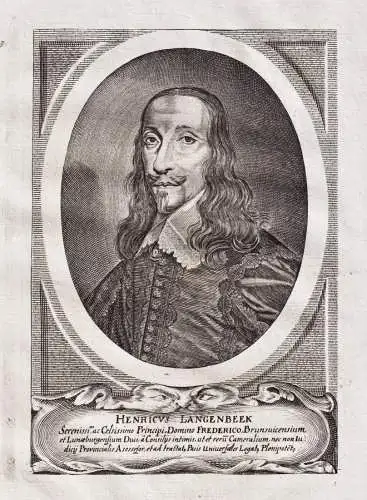 Henricus Langenbeek - Heinrich Langenbeck (1603-1669) Westfälischer Frieden Staatsmann Kanzler Portrait