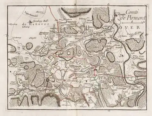 Comte de Pirmont - Hameln Bad Pyrmont Lügde Barntrup Aerzen map Karte
