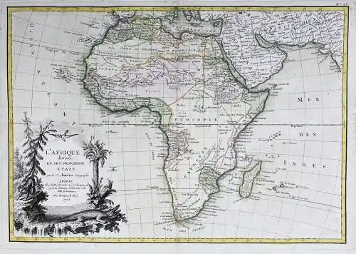 L'Afrique divisee en ses Principaux Etats. -  Africa Afrika Afrique continent Kontinent map Karte carte