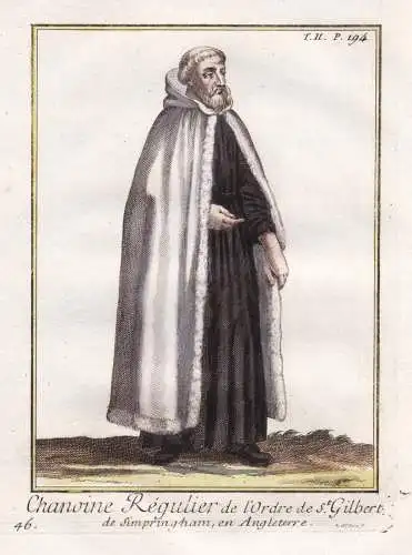 Chanoine regulier de l'Ordre de St. Gilbert de Simpringham, en Angleterre - Gilbertine Order  Gilbertiner / Or