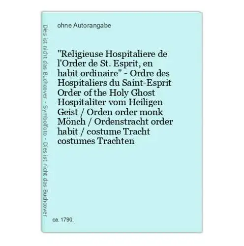 Religieuse Hospitaliere de l'Order de St. Esprit, en habit ordinaire - Ordre des Hospitaliers du Saint-Esprit