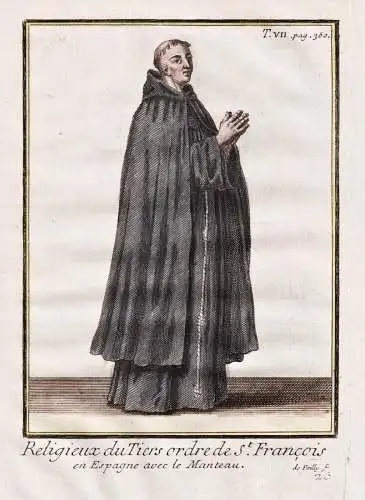 Religieux du Troisieme Ordre de St. Francois en Espagne avec le Manteau - Franciscans Franziskaner Third Order