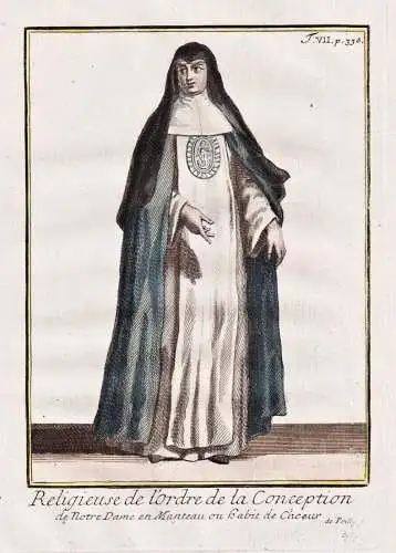 Religieuse de l'Ordre de la Conception de Notre Dame en Manteau ou habit de Choeur - Conceptionists Konzeption