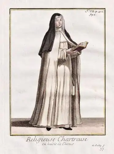 Religieuse Chartreuse en habit de Choeur - Kartäuser Carthusians nun Nonne / Mönchsorden monastic order / Or