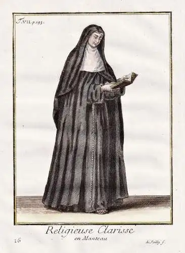 Religieuse Clarisse en Manteau - Ordre de Sainte-Claire Klarissen Poor Clares / Mönchsorden monastic order /