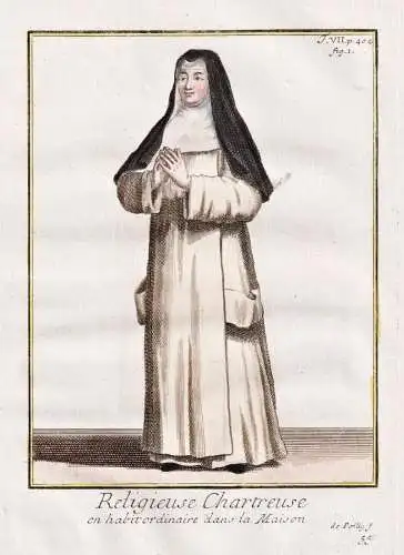 Religieuse Chartreuse en habit ordinaire dans la maison - Kartäuser Carthusians nun Nonne / Mönchsorden mona