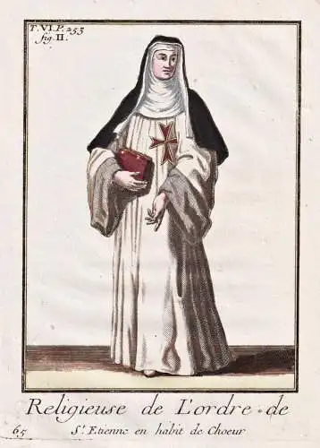Religieuse de l'Order de St. Etienne en habit de Choeur - nun Nonne / Ordre de Saint-Étienne Order of Saint S
