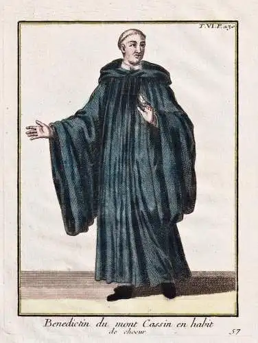 Benedictin du Mont Cassin en habit de Choeur - Montecassino Lazio Benedictines Benediktiner / Mönchsorden mon