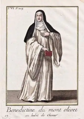 Benedictine du Mont Olivet en habit de Choeur - Ordre du Mont-Olivet Olivetans Olivetaner Benedictines Benedik