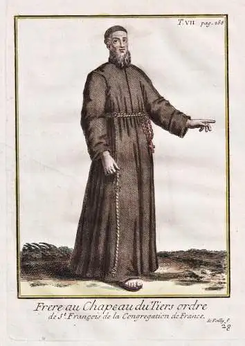 Frere au Chapeau du Tiers ordre de St. Francois de la Congregation de France - Franciscans Franziskaner franci
