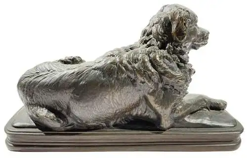 (Lying Newfoundland dog / Liegender Hund) - Bronze Statue