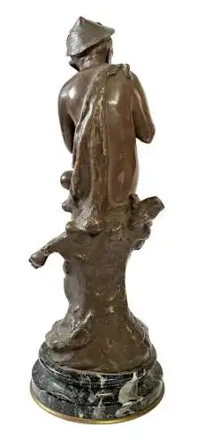 (Boy playing the Pan flute / Junge spielt Panflöte) - Bronze Statue