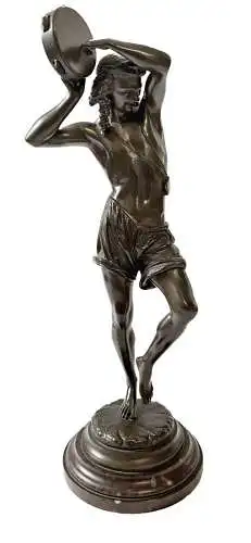 (Neapolitan dancer with tambourin / Neapolitanischer Tänzer mit Tamburin) - Tanz dance / Bronze Statue