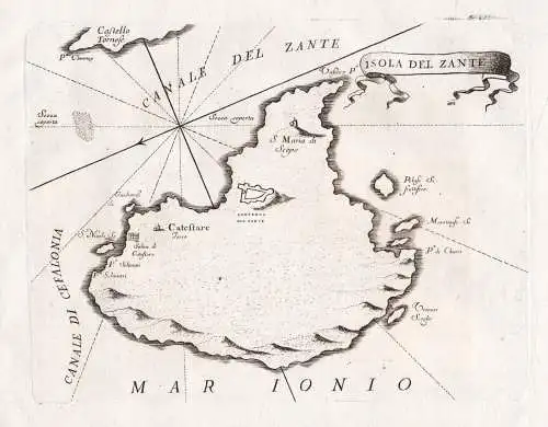 Isola del Zante - Zakynthos island Ionian islands / Greece Griechenland / map Karte