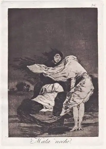 Mala noche - plate 36 from Los Caprichos etching Radierung grabado