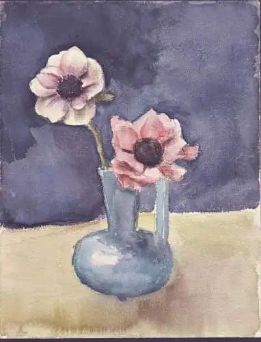 (Blumen in einer Vase / flowers) - Zeichnung dessin drawing