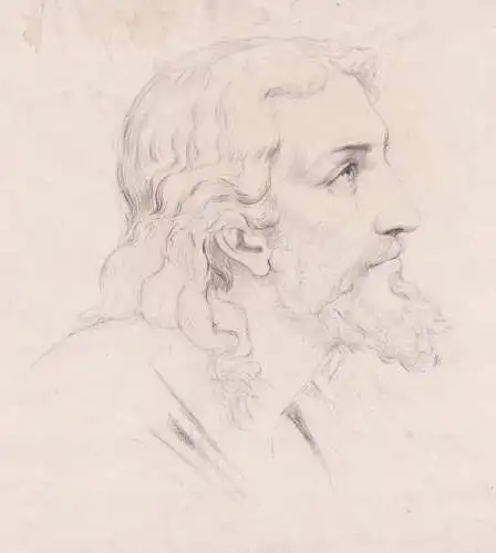 (Jesus Christ / Christus) - Portrait / Kopf head / Zeichnung dessin drawing