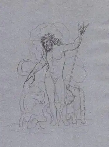 (Poseidon Neptun) - Mythologie mythology / Zeichnung dessin drawing