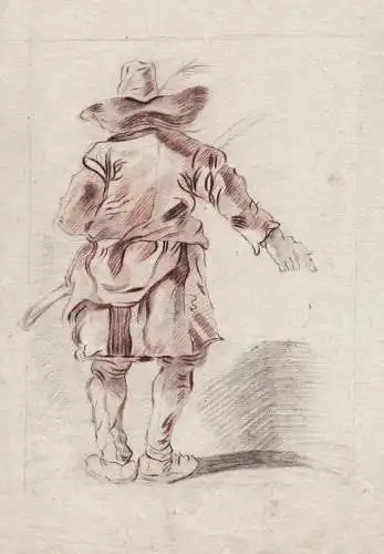 (Bauer mit Stab / farmer) - Dutch niederländisch / Zeichnung dessin drawing