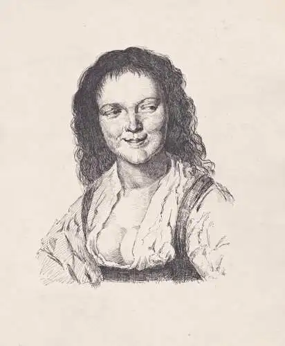 (La Bohemienne) - Bohemia Böhmen / Frau woman / Zeichnung dessin drawing