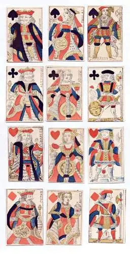 (Set of French pattern playing cards) - Kartenspiel / Card game / Spielkarten / carte da gioco / cartes à jou