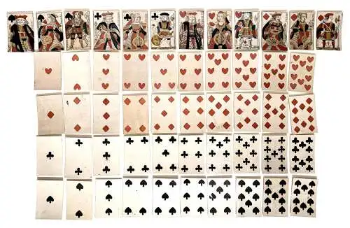 (Set of French pattern playing cards) - Kartenspiel / Card game / Spielkarten / carte da gioco / cartes à jou