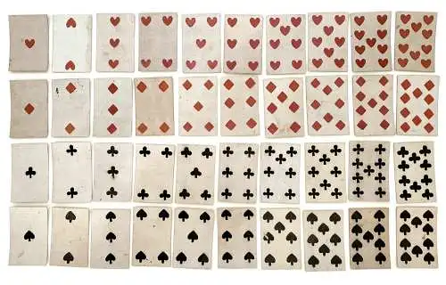 (Set of French pattern playing cards) - Kartenspiel / Card game / Spielkarten / carte da gioco / cartes à jou